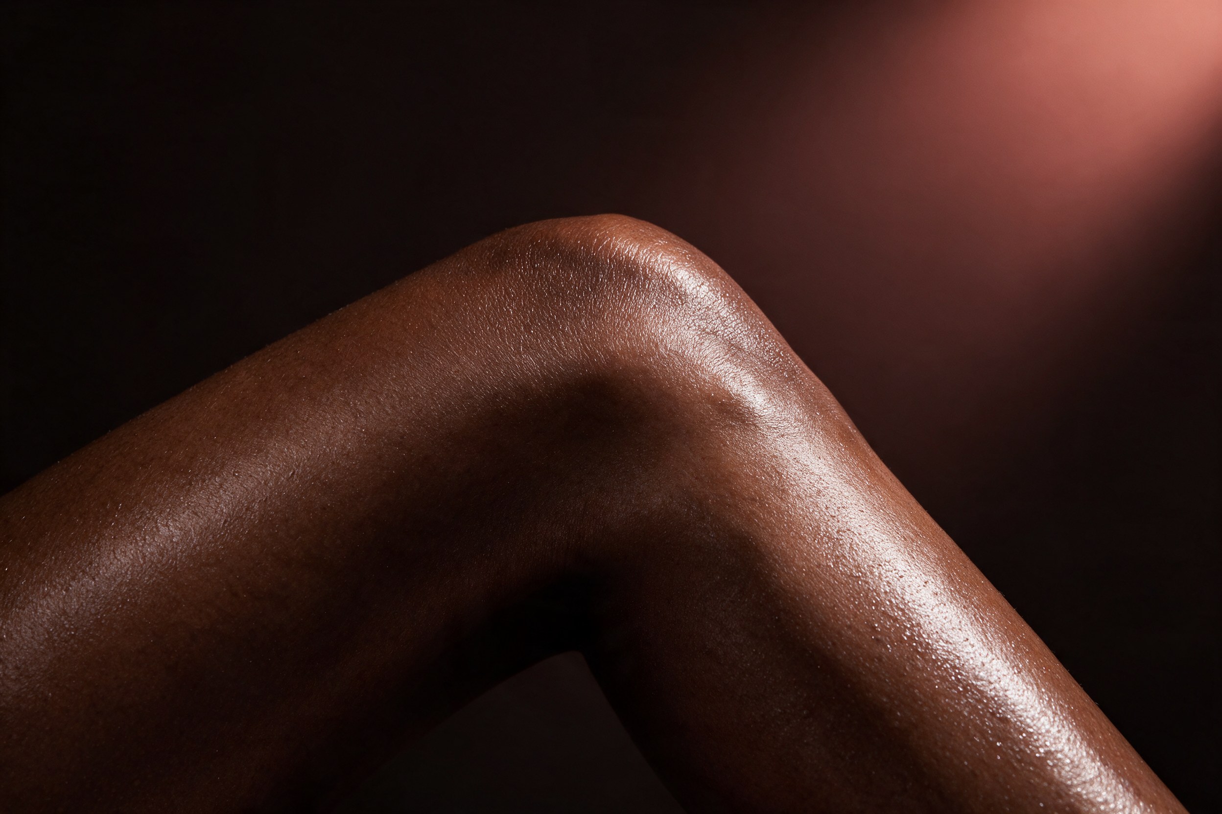 A smooth calf and knee with a satin sheen, the Half Leg Wax at Glo Haus by Alanii, Orlando